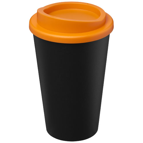 Gobelet publicitaire recyclé 350ml Americano® noir / Orange